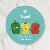 Niedlicher Glockenpfeffer capsicum trio singend Ca Geschenkanhänger (Rückseite)