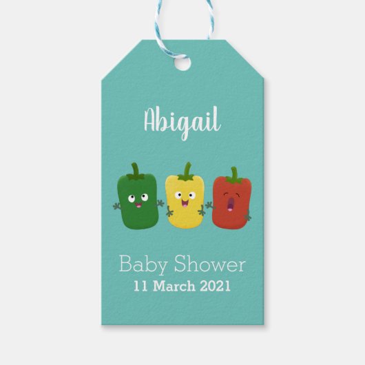 Niedlicher Glockenpfeffer capsicum trio singend Ca Geschenkanhänger (Vorderseite)