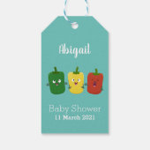 Niedlicher Glockenpfeffer capsicum trio singend Ca Geschenkanhänger (Rückseite)