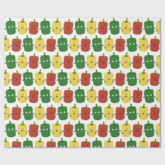 Niedlicher Glockenpfeffer capsicum trio singend Ca Geschenkpapier (Flach)