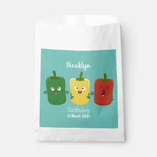 Niedlicher Glockenpfeffer capsicum trio singend Ca Geschenktütchen