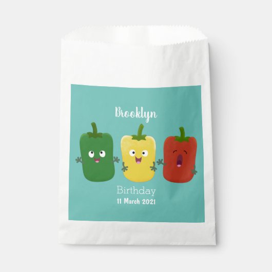 Niedlicher Glockenpfeffer capsicum trio singend Ca Geschenktütchen (Vorderseite)