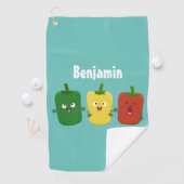 Niedlicher Glockenpfeffer capsicum trio singend Ca Golfhandtuch (Insitu)