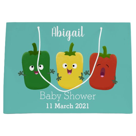 Niedlicher Glockenpfeffer capsicum trio singend Ca Große Geschenktüte (Vorderseite)