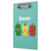 Niedlicher Glockenpfeffer capsicum trio singend Ca Klemmbrett (Links)