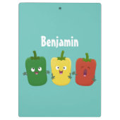 Niedlicher Glockenpfeffer capsicum trio singend Ca Klemmbrett (Rückseite)