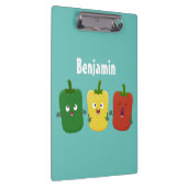Niedlicher Glockenpfeffer capsicum trio singend Ca Klemmbrett (Rechts)
