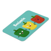 Niedlicher Glockenpfeffer capsicum trio singend Ca Magnet (Linke Seite)