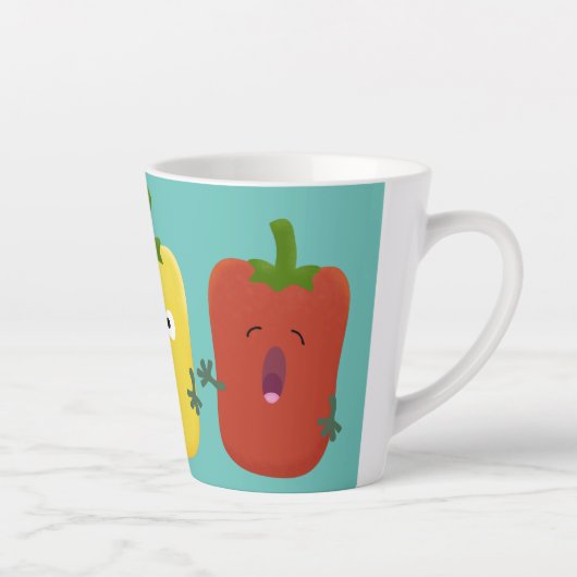 Niedlicher Glockenpfeffer capsicum trio singend Ca Milchtasse (Rechts)