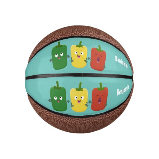 Niedlicher Glockenpfeffer capsicum trio singend Ca Mini Basketball (Vorderseite)