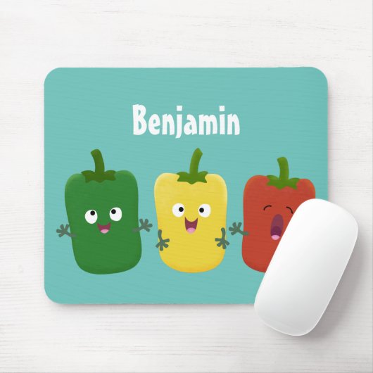 Niedlicher Glockenpfeffer capsicum trio singend Ca Mousepad (Mit Mouse)
