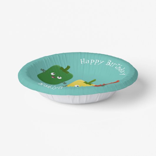 Niedlicher Glockenpfeffer capsicum trio singend Ca Pappteller (Gewinkelt)