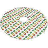 Niedlicher Glockenpfeffer capsicum trio singend Ca Polyester Weihnachtsbaumdecke (Schrägansicht)