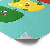 Niedlicher Glockenpfeffer capsicum trio singend Ca Poster (Ecke)