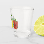 Niedlicher Glockenpfeffer capsicum trio singend Ca Schnapsglas (Rechts)