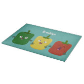 Niedlicher Glockenpfeffer capsicum trio singend Ca Schneidebrett (Ecke)