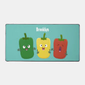 Niedlicher Glockenpfeffer capsicum trio singend Ca Schreibtischunterlage (Vorderseite)