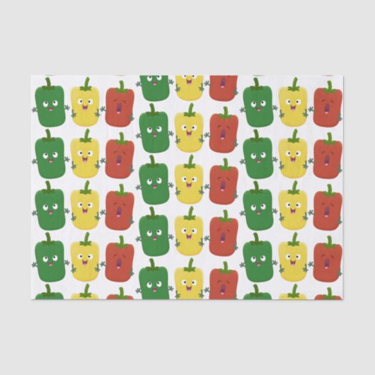 Niedlicher Glockenpfeffer capsicum trio singend Ca Seidenpapier (Vorderseite)