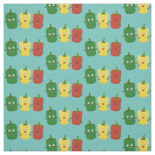 Niedlicher Glockenpfeffer capsicum trio singend Ca Stoff (Muster)