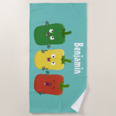 Niedlicher Glockenpfeffer capsicum trio singend Ca Strandtuch (Vorderseite)