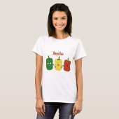Niedlicher Glockenpfeffer capsicum trio singend Ca T-Shirt (Vorne ganz)