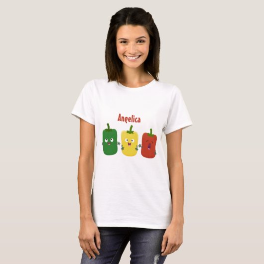 Niedlicher Glockenpfeffer capsicum trio singend Ca T-Shirt (Vorne ganz)
