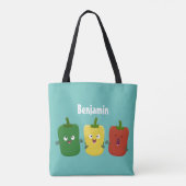 Niedlicher Glockenpfeffer capsicum trio singend Ca Tasche (Rückseite)