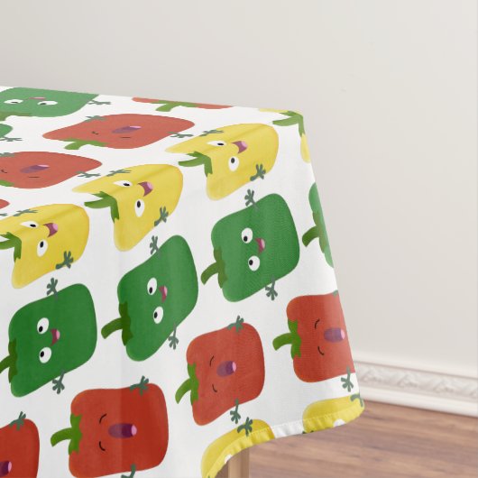 Niedlicher Glockenpfeffer capsicum trio singend Ca Tischdecke (Beispiel)
