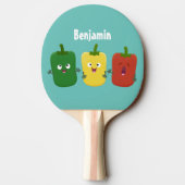 Niedlicher Glockenpfeffer capsicum trio singend Ca Tischtennis Schläger (Rückseite)