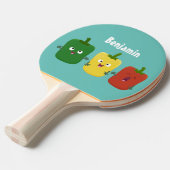 Niedlicher Glockenpfeffer capsicum trio singend Ca Tischtennis Schläger (Vorderseite)