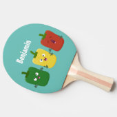 Niedlicher Glockenpfeffer capsicum trio singend Ca Tischtennis Schläger (Seitenansicht)