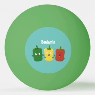 Niedlicher Glockenpfeffer capsicum trio singend Ca Tischtennisball
