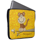 Niedlicher glücklicher Affe-personalisierte Laptopschutzhülle (Vorne Rechts)