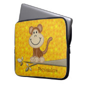 Niedlicher glücklicher Affe-personalisierte Laptopschutzhülle (Vorderseite Links)