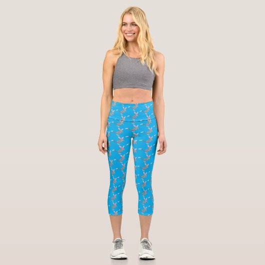 Niedlicher glücklicher australischer Bilby-Cartoon Capri Leggings (Vorderseite)