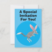 Niedlicher glücklicher australischer Bilby-Cartoon Einladung (Rückseite)