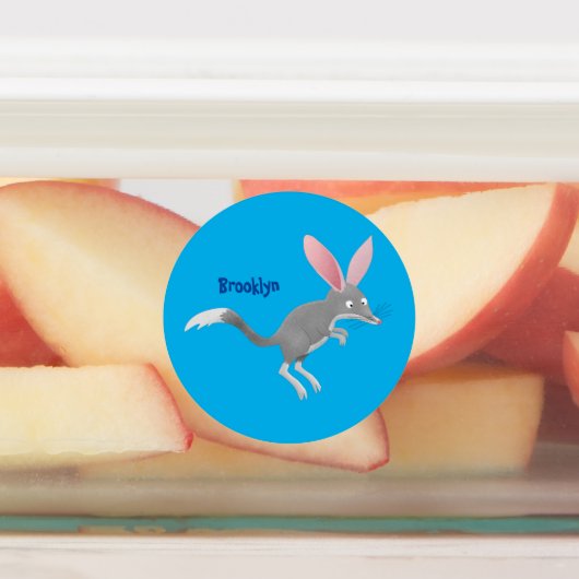 Niedlicher glücklicher australischer Bilby-Cartoon Etiketten (Befestigt)