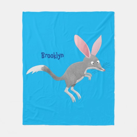 Niedlicher glücklicher australischer Bilby-Cartoon Fleecedecke (Vorderseite)