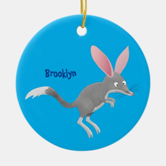 Niedlicher glücklicher australischer Bilby-Cartoon Keramik Ornament (Vorne)