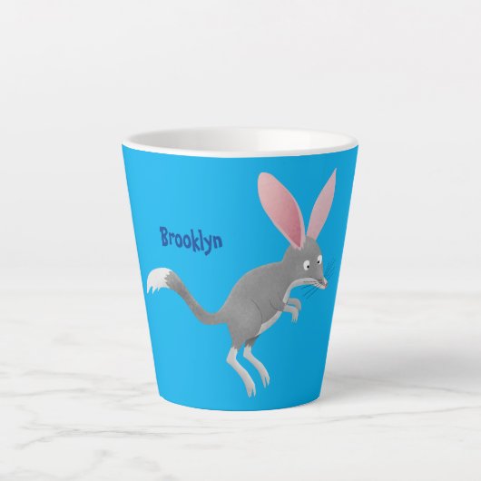 Niedlicher glücklicher australischer Bilby-Cartoon Milchtasse (Vorderseite)