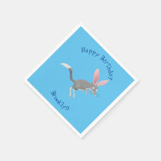 Niedlicher glücklicher australischer Bilby-Cartoon Serviette (Ecke)