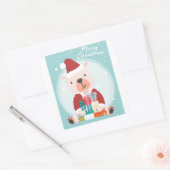 Niedlicher glücklicher Bär Quadratischer Aufkleber (Umschlag)