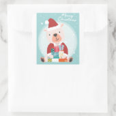 Niedlicher glücklicher Bär Quadratischer Aufkleber (Tasche)