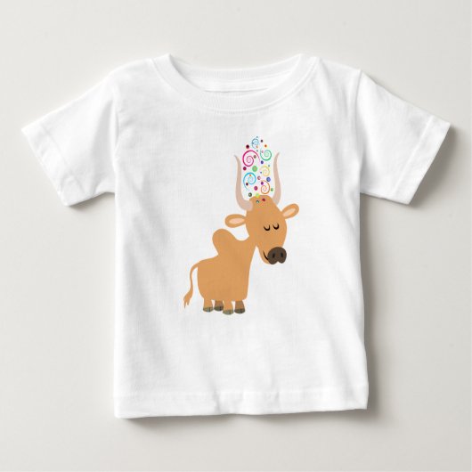 Niedlicher glücklicher Brahman-Kuh-Baby-T - Shirt (Vorderseite)