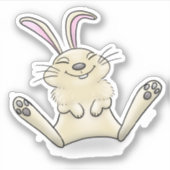Niedlicher, glücklicher Cartoon des Hasen-Babys Aufkleber (Vorderseite)