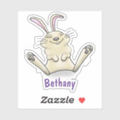 Niedlicher, glücklicher Cartoon des Hasen-Babys Aufkleber (Blatt)