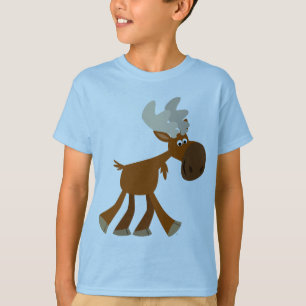 Niedlicher glücklicher Cartoon-Elch-KinderT - T-Shirt