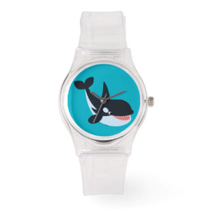 Niedlicher glücklicher Cartoon Killer Whale Frauen Armbanduhr