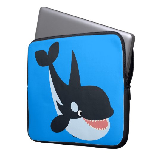 Niedlicher glücklicher Cartoon Killer Whale Laptop Laptopschutzhülle (Vorderseite Links)