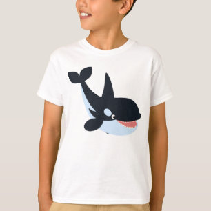 Niedlicher glücklicher Cartoon-Mörder-Wal-Kinder T-Shirt